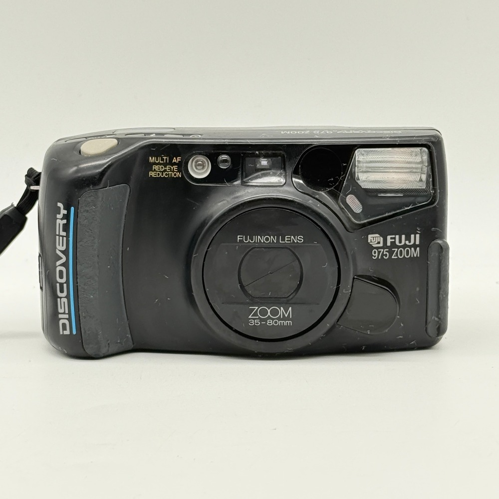 Fuji Discovery 975 Zoom Panorama 35mm Film Camera Black 35-80mm Fujinon TESTED